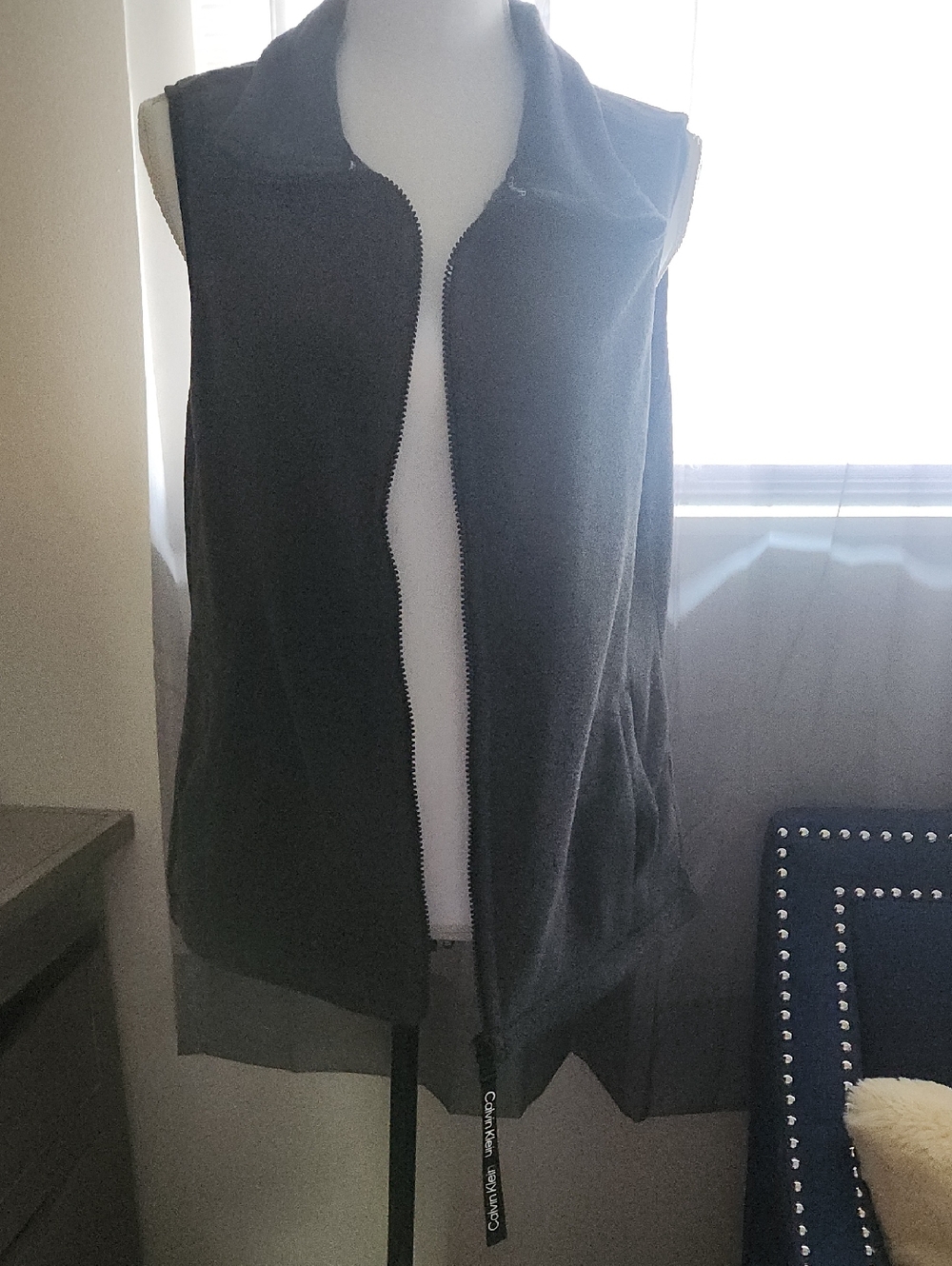 Calvin Klein Zip-Front Women's Vest  - Gray
